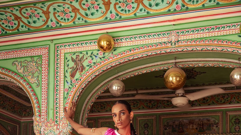 Bandhej Hand Dyed Silk Skirt