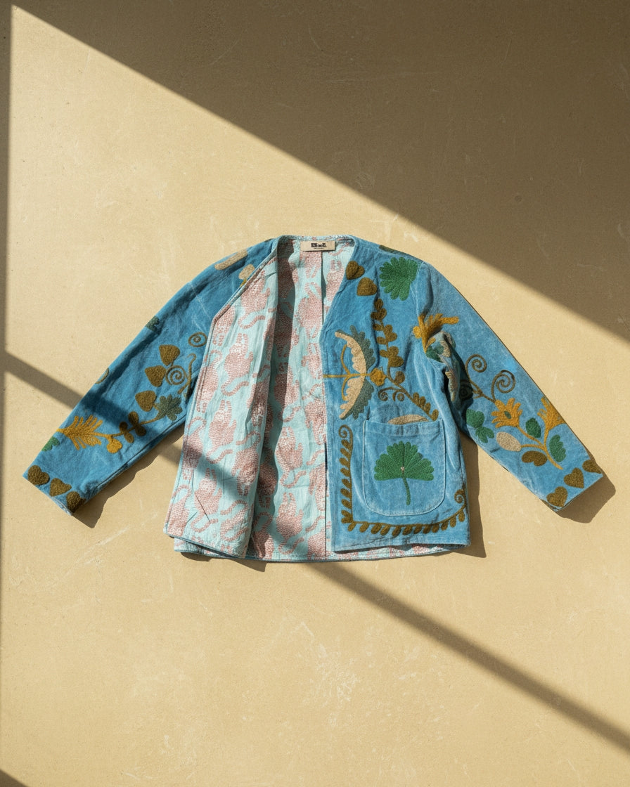 Chaqueta Reversible de Terciopelo Bordado Suzani