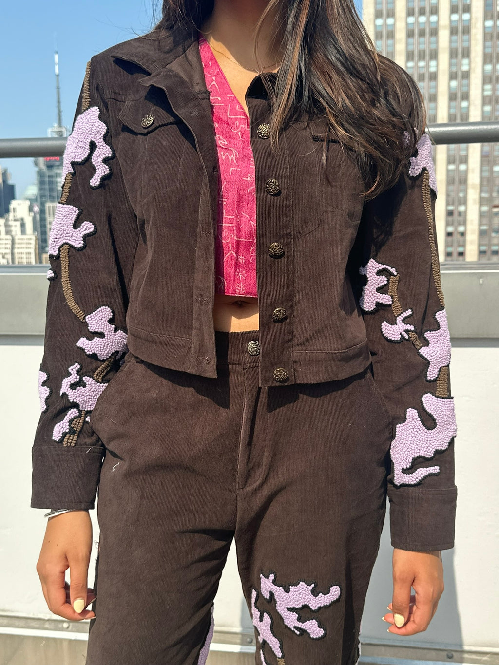 Chaqueta de pana Khoob con nudo francés