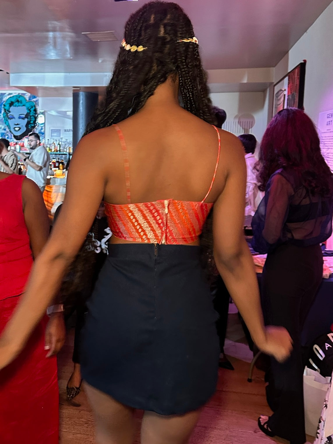 Benarasi Silk Strapless Crop Top