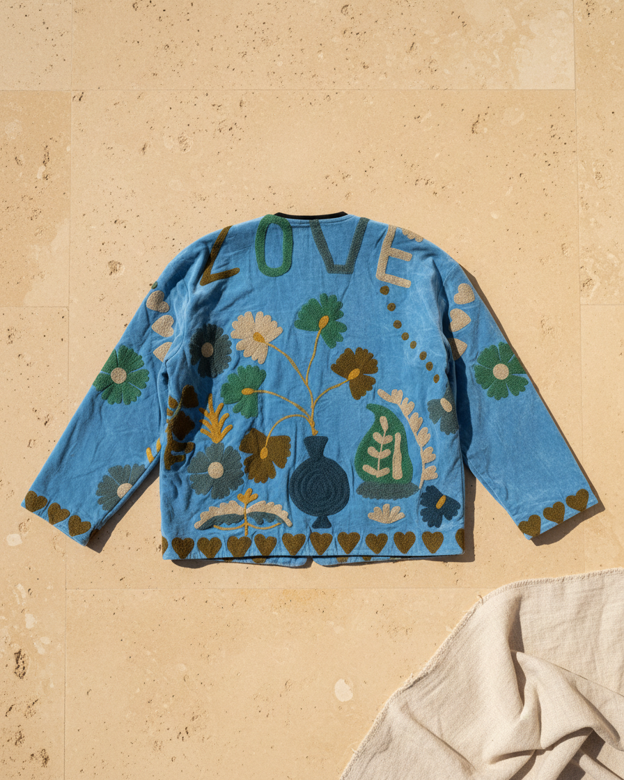 Chaqueta Reversible de Terciopelo Bordado Suzani