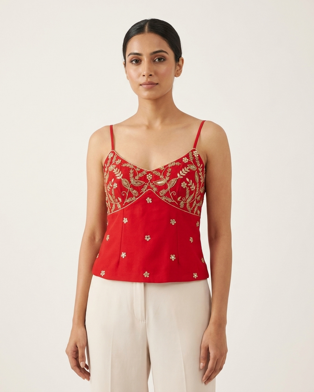 Muse Hand- Embroidered Bustier Top