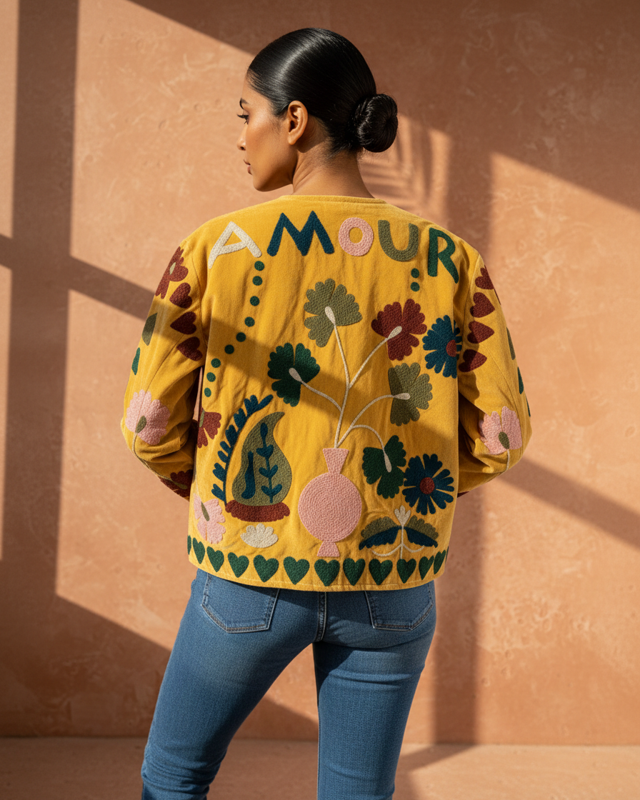 【希少】DOUCE KETTY ボンバージャケット　イエロー　ブルゾン　刺繍 Letter Embroidery PU Leather Hip Hop Loose Lapel JacketBASEBALL