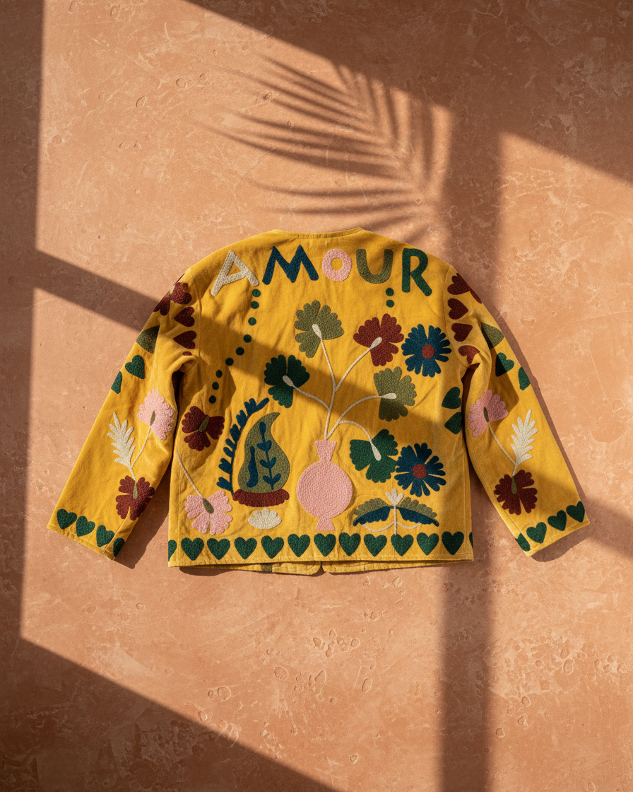 Suzani Embroidery Velvet Reversible Jacket – Khoob NYC